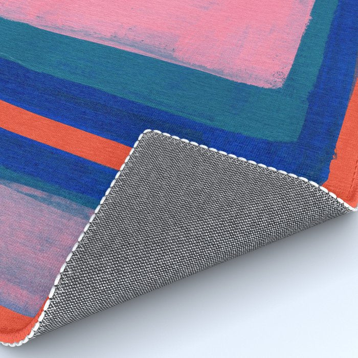 Double Blue Pink Colourfield  Rug Gallery Image 4
