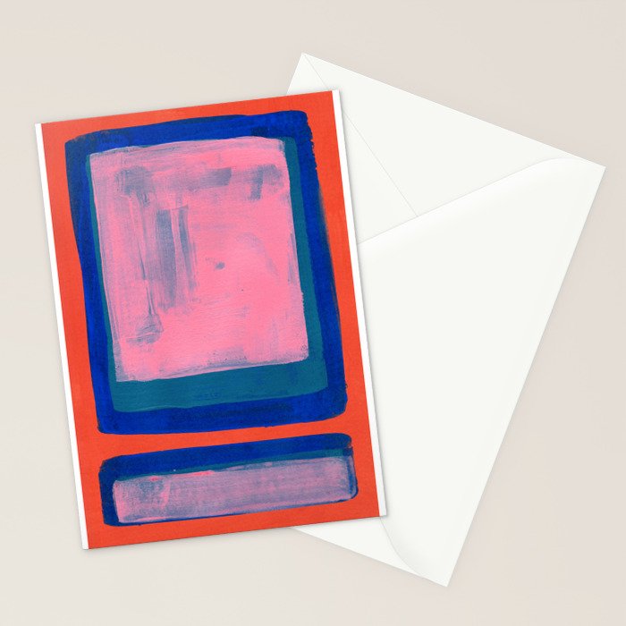 Double Blue Pink Colourfield  Stationery Card Gallery Image 2