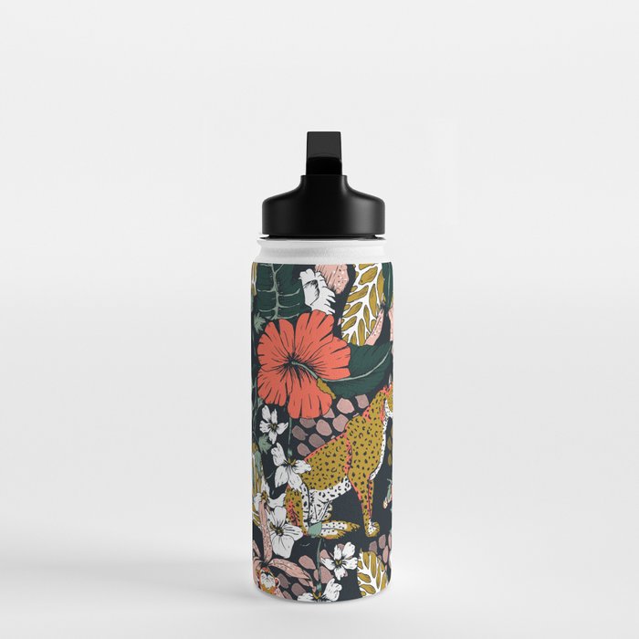 Animal print dark jungle Water Bottle Gallery Image 3