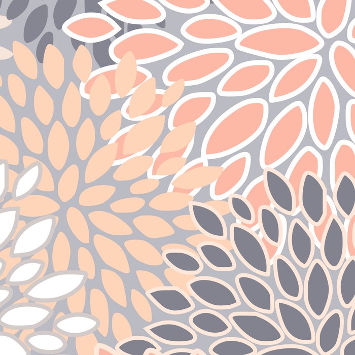 Flowers Abstract Print, Coral, Peach, Gray Coffee Mug Gallery Image 2