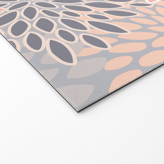 Flowers Abstract Print, Coral, Peach, Gray Welcome Mat Gallery Image 2