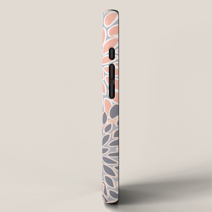 Flowers Abstract Print, Coral, Peach, Gray iPhone Case Gallery Image 2