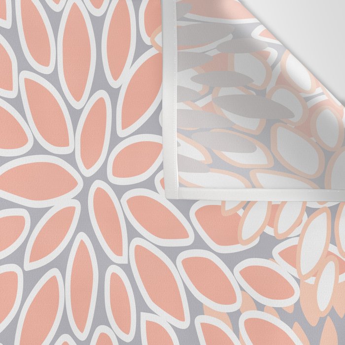 Flowers Abstract Print, Coral, Peach, Gray Wall Tapestry Gallery Image 3