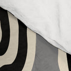 Mid Century Modern Atomic Rings Pattern 233 Black Beige and Gray Comforter Gallery Image 4