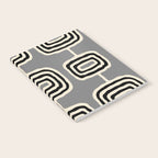 Mid Century Modern Atomic Rings Pattern 233 Black Beige and Gray Notebook Gallery Image 2