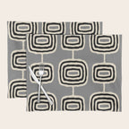 Mid Century Modern Atomic Rings Pattern 233 Black Beige and Gray Placemat Gallery Image 1