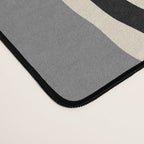 Mid Century Modern Atomic Rings Pattern 233 Black Beige and Gray Desk Mat Gallery Image 4