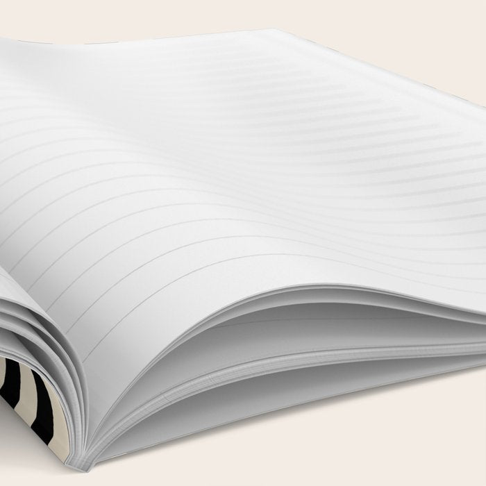 Mid Century Modern Atomic Rings Pattern 233 Black Beige and Gray Notebook Gallery Image 2