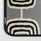 Mid Century Modern Atomic Rings Pattern 233 Black Beige and Gray Laptop Sleeve Gallery Image 3