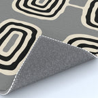 Mid Century Modern Atomic Rings Pattern 233 Black Beige and Gray Rug Gallery Image 4