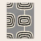 Mid Century Modern Atomic Rings Pattern 233 Black Beige and Gray Notebook Gallery Image 4