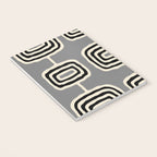 Mid Century Modern Atomic Rings Pattern 233 Black Beige and Gray Notebook Gallery Image 3
