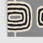 Mid Century Modern Atomic Rings Pattern 233 Black Beige and Gray Poster Gallery Image 3