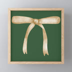 Bows & Ribbons Pattern XXV Dark Forest Green Mini Art Print Gallery Image 1