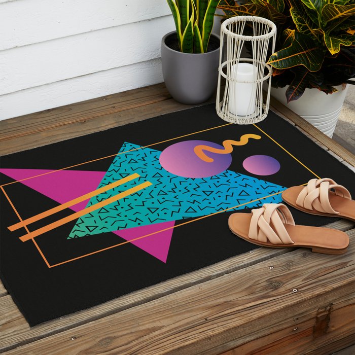 Memphis Pattern 24 - 80s / 90s Retro Outdoor Rug Gallery Image 2