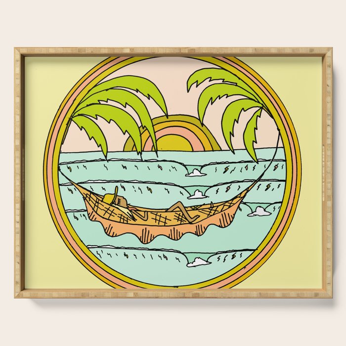 peaceful hammock life Serving Tray Gallery Image 1