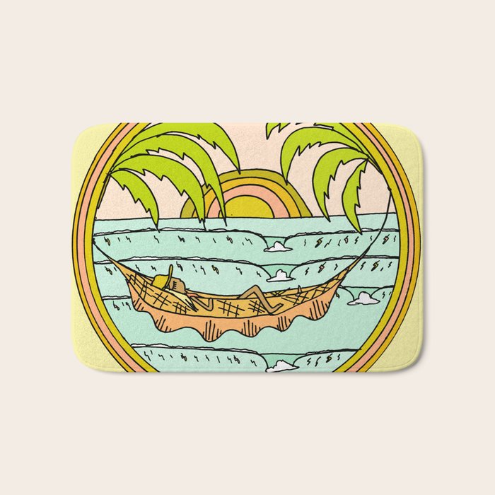 peaceful hammock life Bath Mat Gallery Image 1