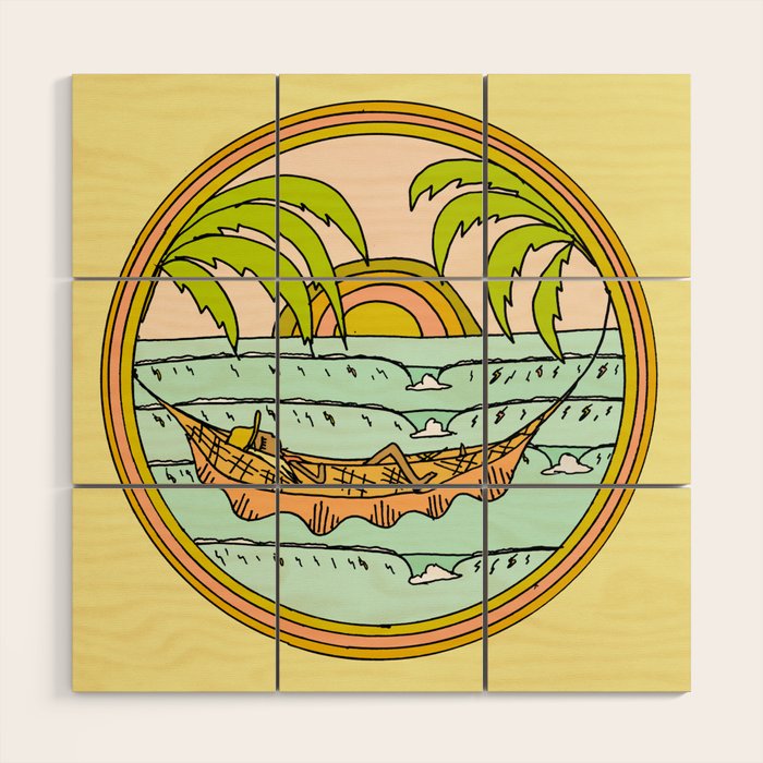 peaceful hammock life Wood Wall Art Gallery Image 1