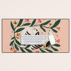 Hares Among Flowers Desk Mat Gallery Image 1