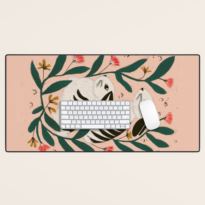 Hares Among Flowers Desk Mat Gallery Image 1