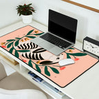 Hares Among Flowers Desk Mat Gallery Image 2