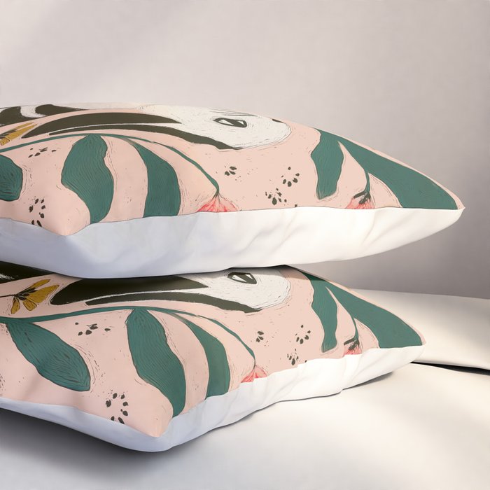 Hares Among Flowers Pillow Sham Gallery Image 3