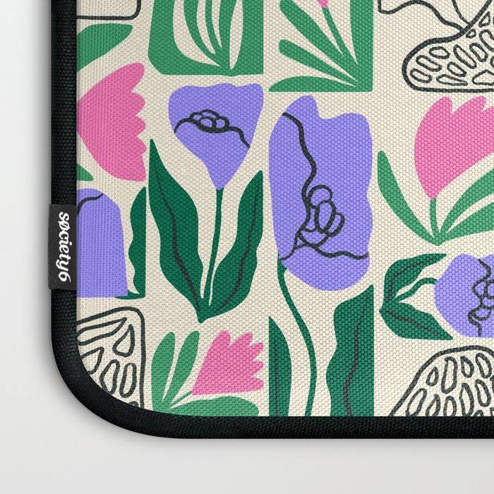 Spring Morels and Flowers Pattern Laptop Sleeve Gallery Image 3