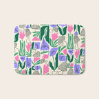 Spring Morels and Flowers Pattern Bath Mat Gallery Image 1
