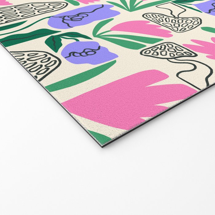 Spring Morels and Flowers Pattern Welcome Mat Gallery Image 2