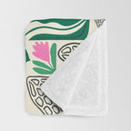 Spring Morels and Flowers Pattern Throw Blanket Gallery Image 3