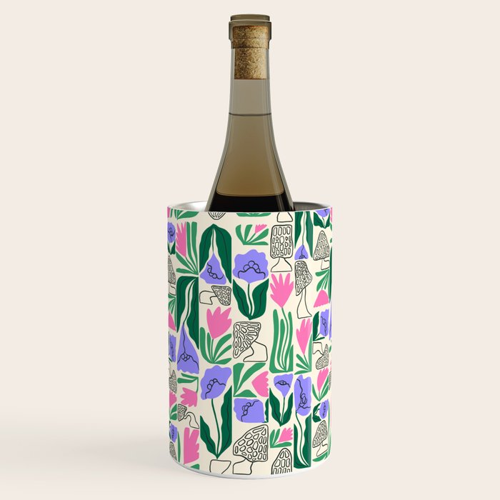 Spring Morels and Flowers Pattern Wine Chiller Gallery Image 2