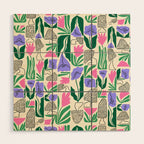 Spring Morels and Flowers Pattern Wood Wall Art Gallery Image 1