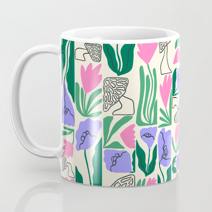 Spring Morels and Flowers Pattern Coffee Mug Gallery Image 3