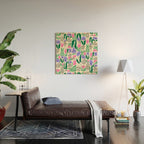 Spring Morels and Flowers Pattern Wood Wall Art Gallery Image 2