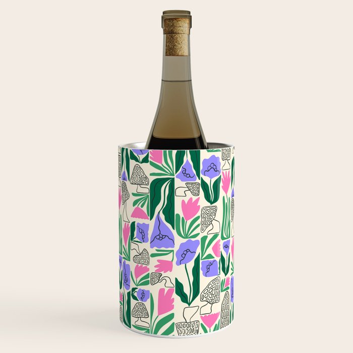 Spring Morels and Flowers Pattern Wine Chiller Gallery Image 1
