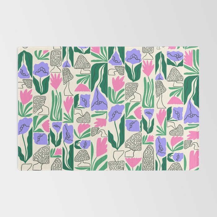 Spring Morels and Flowers Pattern Rug Gallery Image 2