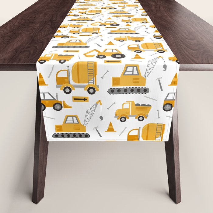 Construction Trucks Table Runner Gallery Image 1