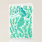 Kelp Forest Mermaid - Mint Palette Stationery Card Gallery Image 2