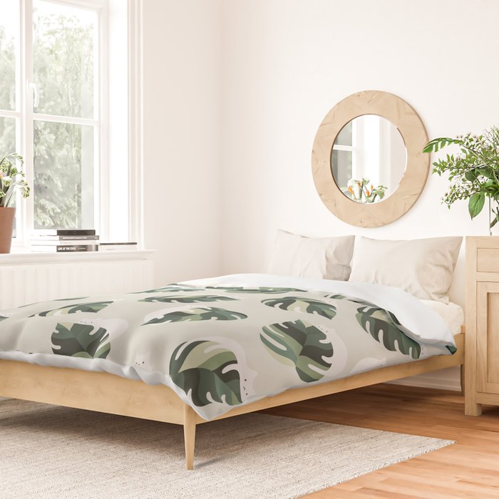 Cat and Plant Pattern 3 Duvet Cover Gallery Image 2