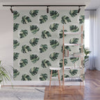 Cat and Plant Pattern 3 Wall Mural Gallery Image 1