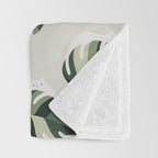 Cat and Plant Pattern 3 Throw Blanket Gallery Image 3