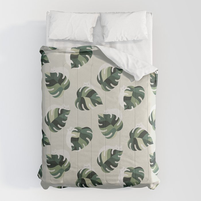 Cat and Plant Pattern 3 Comforter Gallery Image 6