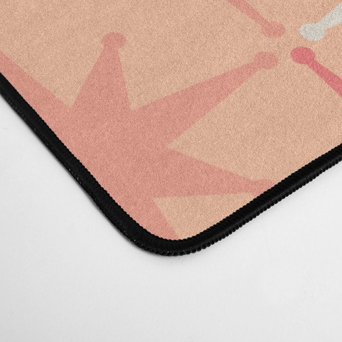 Mid Century Modern Atomic Age Starburst Pattern Peach and Pink Pastel Desk Mat Gallery Image 4