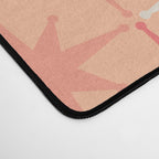 Mid Century Modern Atomic Age Starburst Pattern Peach and Pink Pastel Desk Mat Gallery Image 4