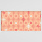 Mid Century Modern Atomic Age Starburst Pattern Peach and Pink Pastel Desk Mat Gallery Image 3