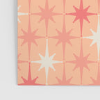 Mid Century Modern Atomic Age Starburst Pattern Peach and Pink Pastel Poster Gallery Image 3