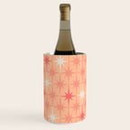 Mid Century Modern Atomic Age Starburst Pattern Peach and Pink Pastel Wine Chiller Gallery Image 2