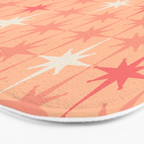 Mid Century Modern Atomic Age Starburst Pattern Peach and Pink Pastel Bath Mat Gallery Image 3