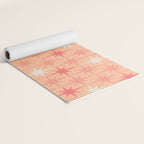 Mid Century Modern Atomic Age Starburst Pattern Peach and Pink Pastel Yoga Mat Gallery Image 2