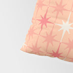 Mid Century Modern Atomic Age Starburst Pattern Peach and Pink Pastel Pillow Sham Gallery Image 4